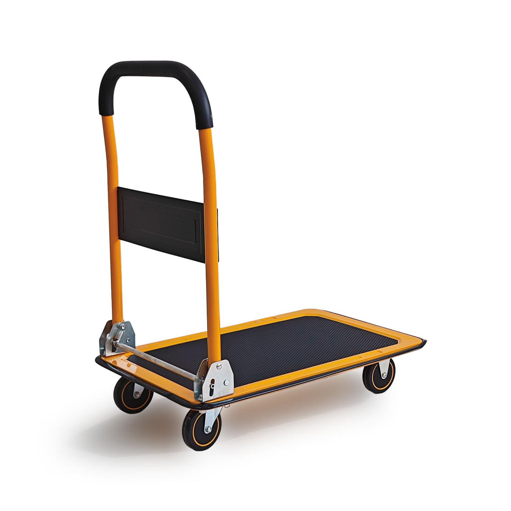 Foldable Push Cart Dolly - 330lb Capacity Moving Cart, Heavy Duty Platform Truck with 360 Degree Swivel Wheels & Easy Storage